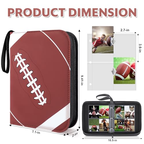 Mlikero 440 Pockets Football Card Binder, Football Trading Cards, Display Case with Football Card Sleeves Card Holder Protectors Set for Football Cards…