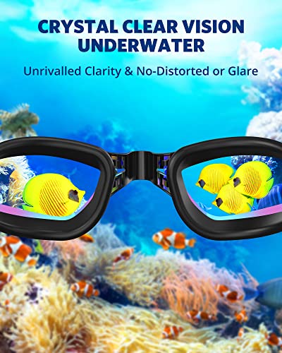 Aegend Swim Goggles, Swimming Goggles No Leaking Full Protection Flexible|Detachable Adult Men Women Youth, Bright Fuchsia