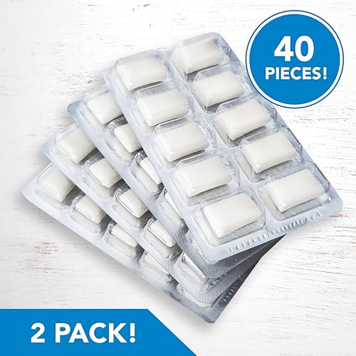 Active Denture Chewing Gum – Sugar-Free, Xylitol Chewing Gum for Dentures & Tooth Implants – No Stick – Freshens Breath – Gum for Dental Health – 2-Pack, 40 pcs