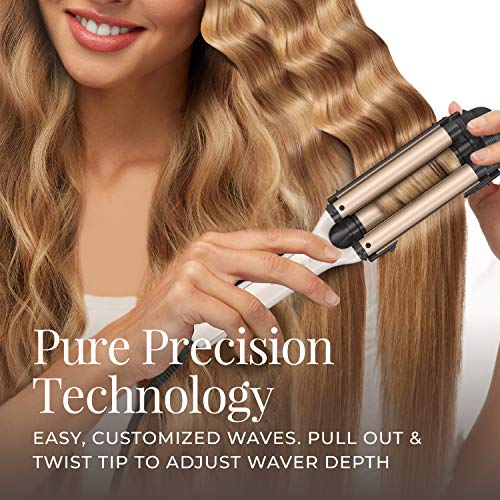Remington 4 In 1 Adjustable Hair Waver With Pure Precision Technology Deep Waver for Multiple Styles, Cream, 1 Count