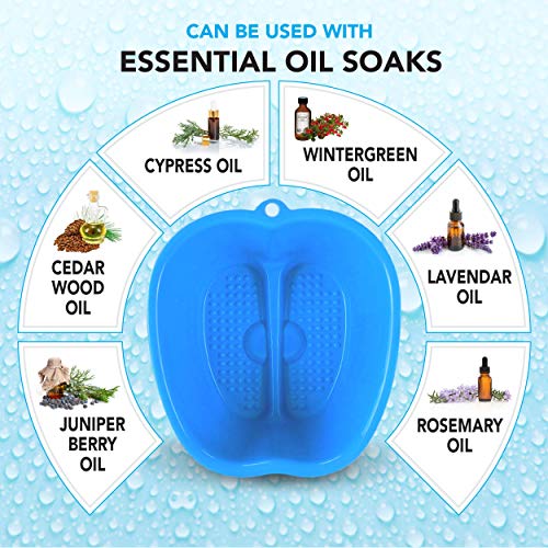 Mantello Foot Bath, Extra Large, Foot Soaking Tub - Pedicure Bowl - Foot Soak Tub (Blue)