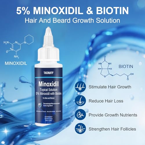 6 Packs, 5% Minoxidil with Biotin, Hair Growth Treatment, Minoxidil Hair and Beard Growth Oil, Minoxidil for Men and Women, Supports Thicker and Fuller Hair & Beard (12 fl oz, 6 Month Supply)
