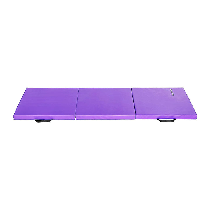 BalanceFrom 2" Thick Tri-Fold Folding Exercise Mat with Carrying Handles for MMA, Gymnastics and Home Gym Protective Flooring (Purple)