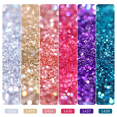 GAOY Disco Glitter Gel Nail Polish Set, 6 Sparkle Rainbow Colors Gel Kit for Nail Art DIY Manicure and Pedicure at Home