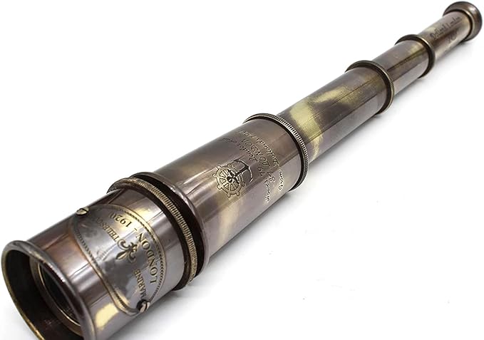 1920 Brass Maritime Vintage Telescope with Pure Leather Case...