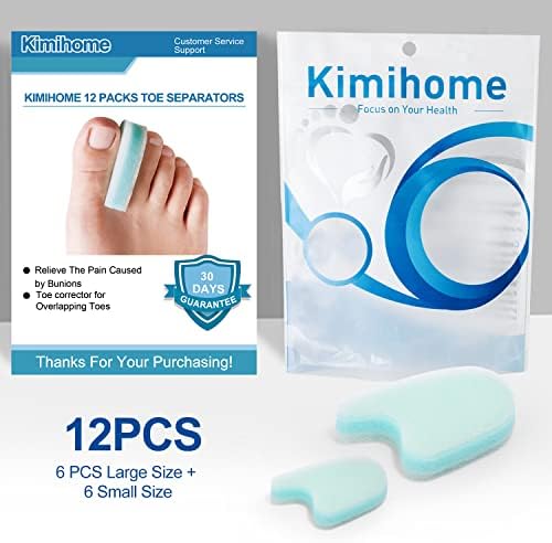 12 Packs Foam Toe Separator，Toe Gasket-Redress Overlapping Toes, Prevent Friction and Release Pressure, Relieve The Pain Caused by Bunions