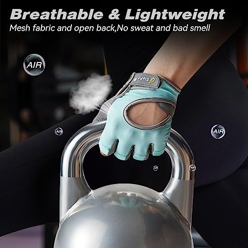 Glofit Workout Gloves for Women Men, Lightweight Weight Lifting Glove Breathable Fingerless Gym Gloves, Exercise, Fitness, Training, Cycling