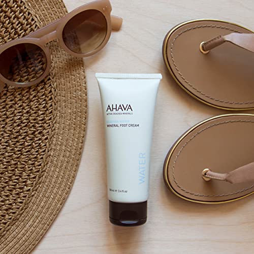 AHAVA Dead Sea Water Mineral Foot Cream - Nourishes & Hydrates Dry Soles, Prevents Cracks & Irritations, with Witch Hazel Leaf, Osmoter blend, Jojoba, Avocado, Sweet Almond & Wheat Germ Oil