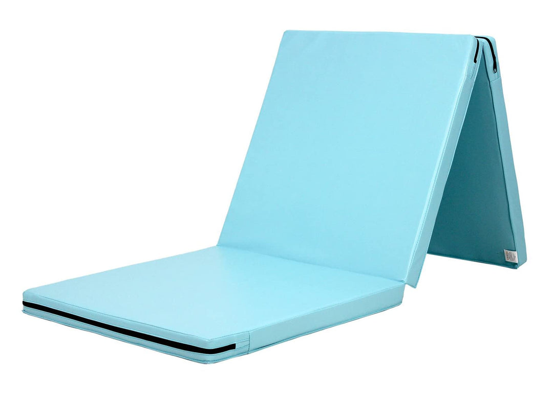 KaRaDaStyle Gymnastics Mat Folding Stretch Mats 71"x24"x2" Exercise Muscle Training Children Play Horizontal Bar Mat Yoga Sports Soundproof Home Use (AquaBlue)