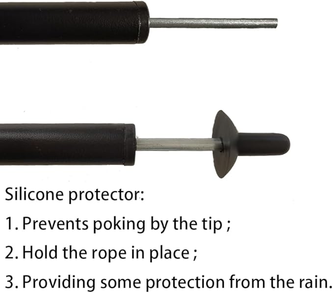 Adjustable Tarp Poles for Camping with 2 Silicone Protective Caps - Portable Tent Poles Replacement for Rain Fly, Awning, Outdoor Hiking, Backpacking, and Sunshade - Set of 2 Tent Poles.