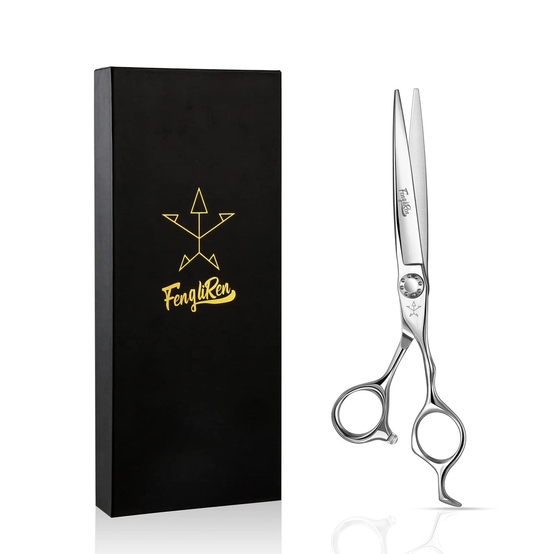 Fengliren High-end Professional Extremely Very Sharp Barber Hair Cutting Scissors Hairdresser Shears For Hair 6.5 Inch Haircut Scissor Made Of Stainless Steel Alloy For Hairdressing Salon and Home Use