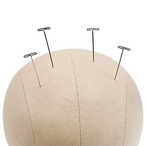 GEX 20"-24" Cork Canvas Block Head Mannequin Head Wig Display Styling Head With Mount Hole (Light Brown, 22")