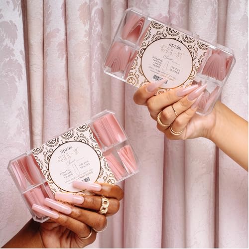 APRÉS x Chaun Legend Neutrals "CHAUN" Gel-X Box Of Nail Tips, Exclusive Tapered, 10 Sizes 0-9, Soft Gel Tip Box (150pcs) (Sculpted Square Extra Extra Long, 150)