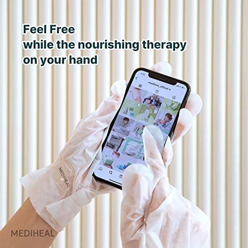Mediheal Derma Layer Hand Mask (5 Packs) for Dry, Cracked, Roughfnessm Dullness, Damaged Skin Care with Hyaluronic Acid 3 Layers Structure