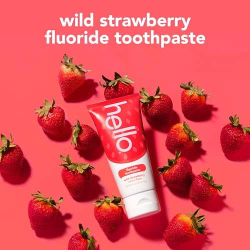 hello Wild Strawberry Kids Toothpaste with Fluoride, Strawberry Toothpaste for Kids, Safe for Ages 2 and Up, Helps Prevent Cavities, Strengthen Enamel, and Polishes Teeth, ADA Approved, 3 Pack, 4.2 Oz