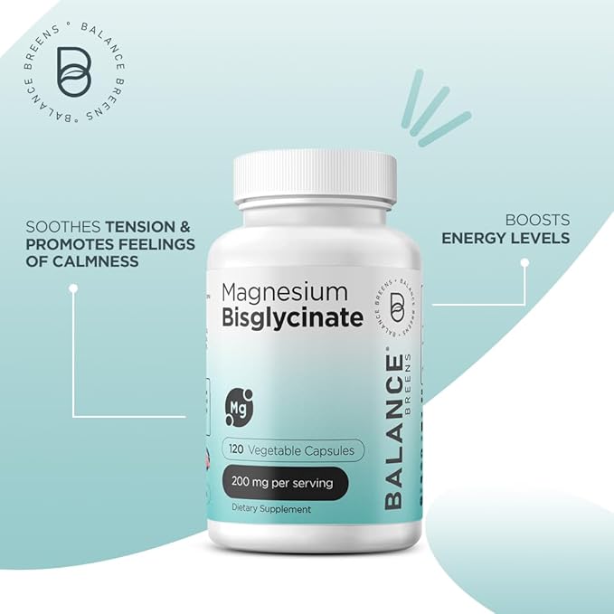 Magnesium Bisglycinate 200mg - High Absorption Chelated Magnesium Supplement - Gentle on Stomach, Non-GMO, Gluten-Free, Supports Sleep, Muscle Cramps & Positive Mood - 120 Vegan Capsules