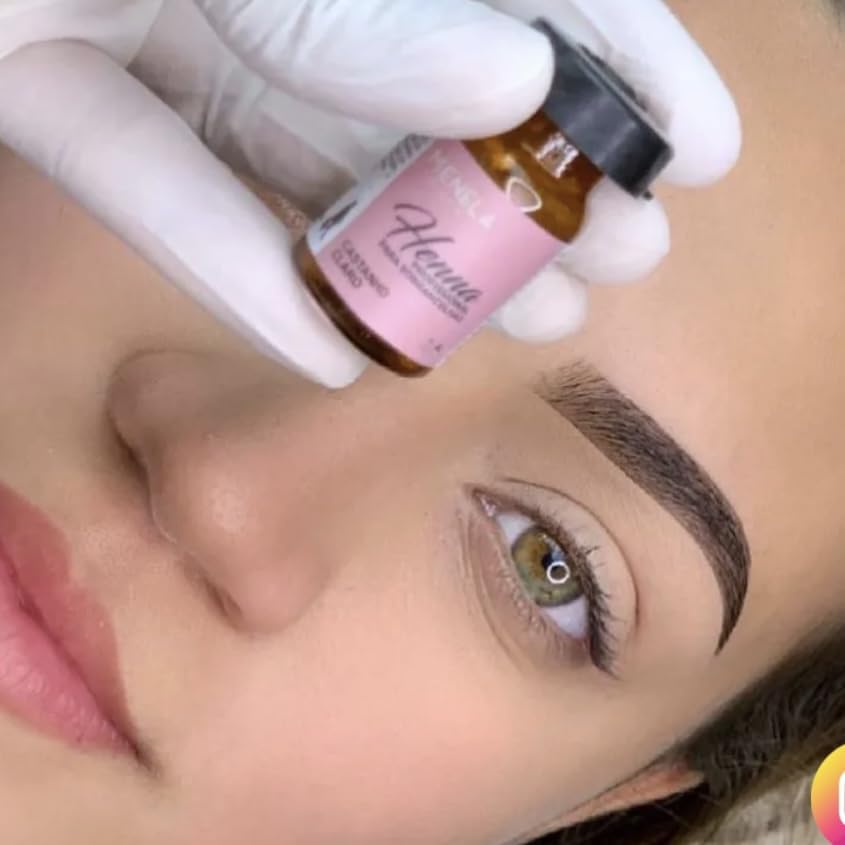 Eyebrow Henna Tint Kit - Light Brown Brow Color with Bamboo Extract - Natural Look, Easy Application - 2.5g Henna + 15ml Fixer - Ammonia-Free, Vegan, Cruelty-Free