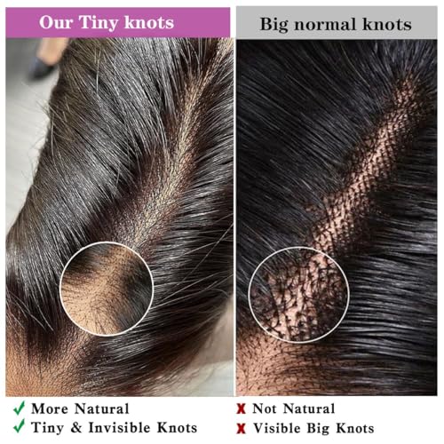 2x6 Skinlike Real HD Lace Closure Deep Parting Straight Human Hair, 0.095mm Ultra-thin HD Lace, Tiny Knots, Brazilian Virgin Hair Closure, Pre-plucked with Natural Hairline, 12inch