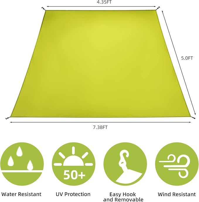 Sunwall for Pop Up Canopy Shade Tent 8.2' X 8.2', Detachable Flap Sun Shade Side Wall Accessory to Block Sun, Wind, and Rain, 2 Pack Sidewall Only(Green-2 pcs)