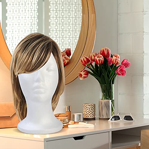 BALABALA 3 Pcs Foam Wig Head, Female Styrofoam Mannequin Hairpieces Stand Holder Cosmetics Model Head Wig Display for Style, Model, Display Hair, Hats, Hairpieces, Mask , Salon and Travel
