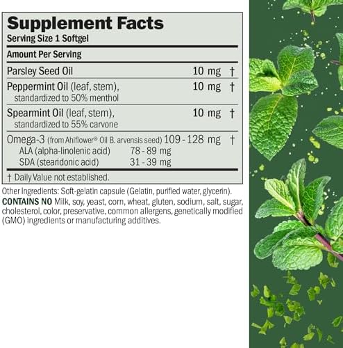 ANDREW LESSMAN Breath Plus 60 Softgels - Natural Breath Freshener, Helps Eliminate Odors from Food, Smoking, Morning Breath from The Inside Out. Peppermint, Spearmint. Easy to Swallow Softgels