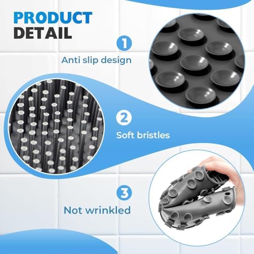 Foot Scrubber in Shower, 2025 New Shower Back Scrubber Massage Pad, Silicone Foot Scrubbers for Bathroom, Back Washer for Men and Women (Blue)