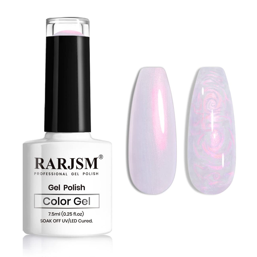 Rarjsm Pearl Gel Nail Polish,Purple Pearlescent Gel Polish,Shell Glitter Red Shimmer Iridescent Mermaid Nail Gel Polish Soak Off
