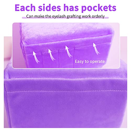 Beauty Salon Eyelash Extension Neck Pillow - Comfortable Velvet Beauty Memory Foam Pillow,to Protect The Neck When Used for Lash Extension Grafting Make Up (Purple)