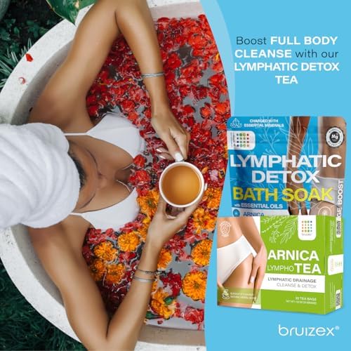 Arnica Montana Bath Salts, Espom Salt Bath Soak for Lymphatic Drainage & Body Detox, Epsom Salts for Soaking with Essential Oils, Bath Salts for Pain Relief, Swelling & Post Surgery, 1 Lb