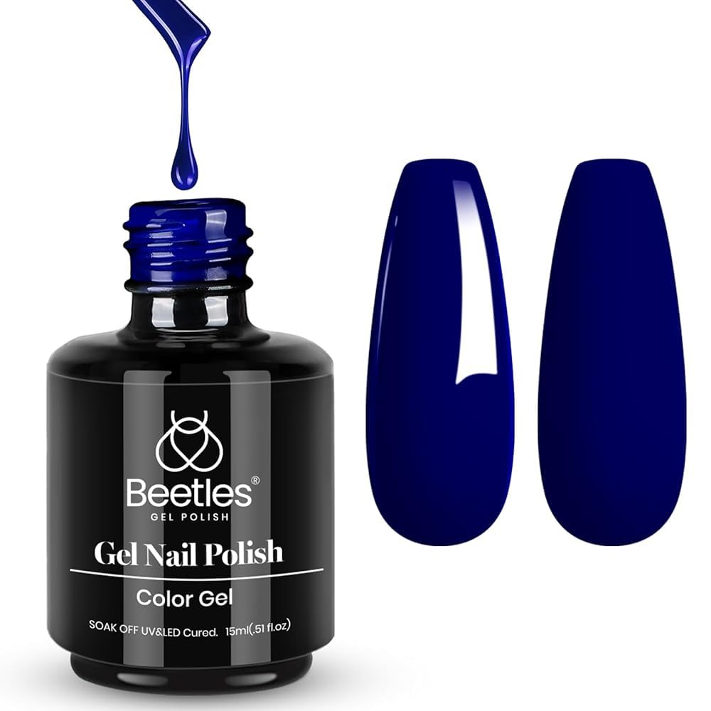 Beetles Gel Nail Polish 1 Pcs 15Ml Midnight Ocean Navy Dark Blue Soak Off Uv Led Nail Lamp Manicure Salon And Diy At Home