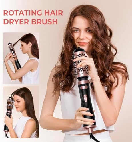 Hair Dryer Brush, 3-in-1 Rotating Round Hot Air Spin