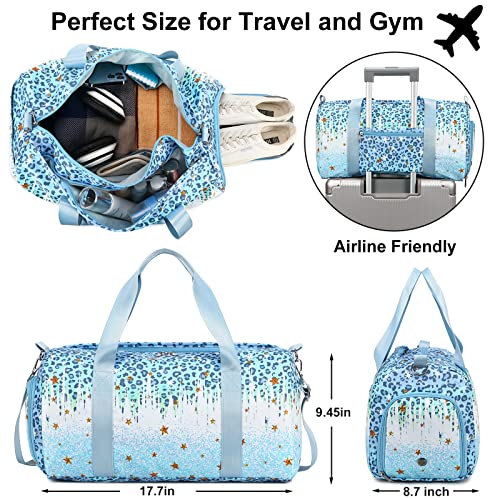 BLUBOON Duffle Bag Girls Kids Dance Bag Cute Gym Bag with Shoes Compartment & Wet Separation Waterproof Sports Overnight Travel Bag