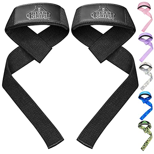 Bear Grips Lifting Straps Gym, Wrist Straps for Weightlifting, Gym Straps, Weightlifting Straps, Deadlift Straps, Weight Lifting Straps for Men, Weight Straps Lifting Women, 2 Lifting Strap | Blue
