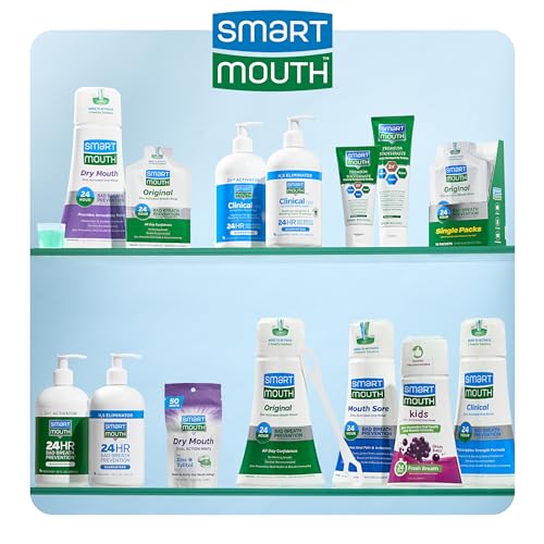 SmartMouth Original Activated 2-Pack Mouthwash & Single Packs, Travel Mouthwash, Fresh Mint