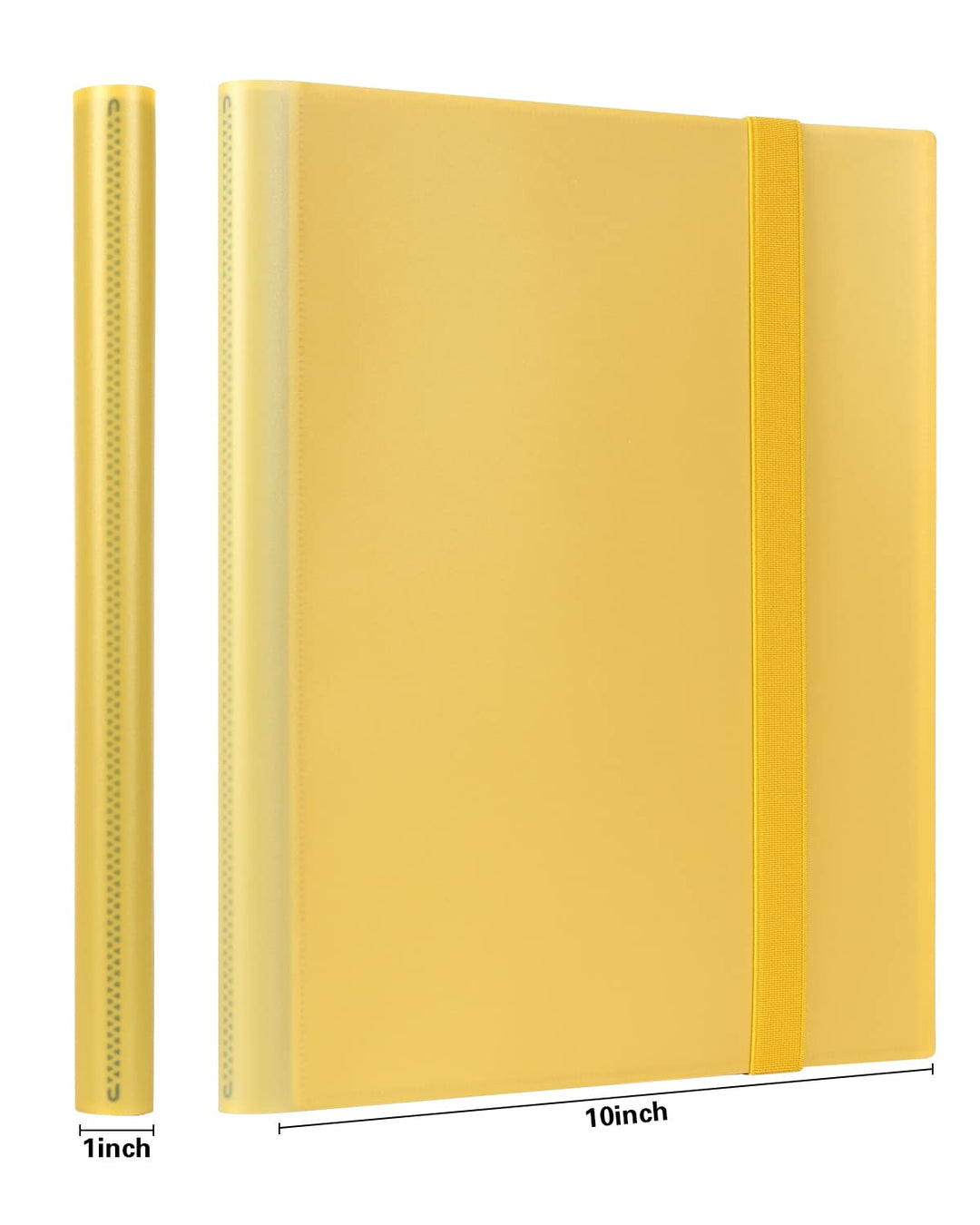 GEAoffice Card Binder, 9 Pockets Trading Card Album Folder, 360 Side Loading Pocket Binder for Yugioh, MTG and Other TCG, Yellow