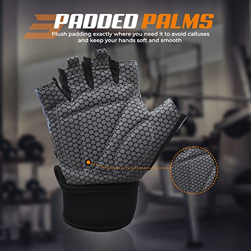 Bear Grips Weight Lifting Gloves for Men & Women | Half Finger Lifting Gloves | Full Finger Workout Gloves for Men | No Finger Exercise Gloves l Compression Weightlifting Gloves | Gym Gloves for Men