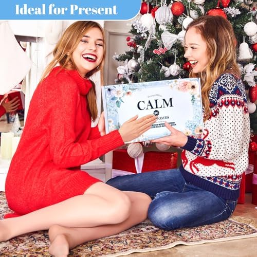 Bath Bombs Set 50 PCS with 10 Rich Scents, Bath Bombs for Women, Natural Bubble Bombs with Shea Butter & Safe Oil, Ideal for Christmas, Birthday, Valentine's Day Mother's Day Present