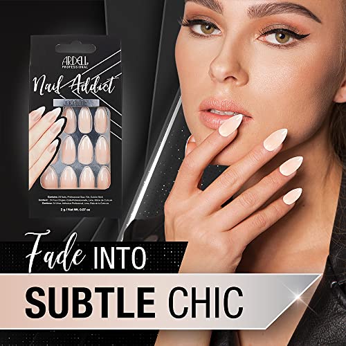 Ardell Nail Addict Press On Nails Artificial Nail Set - 27-Piece French Nail Tips, Ombre Fade, Reusable Acrylic Fake Nails