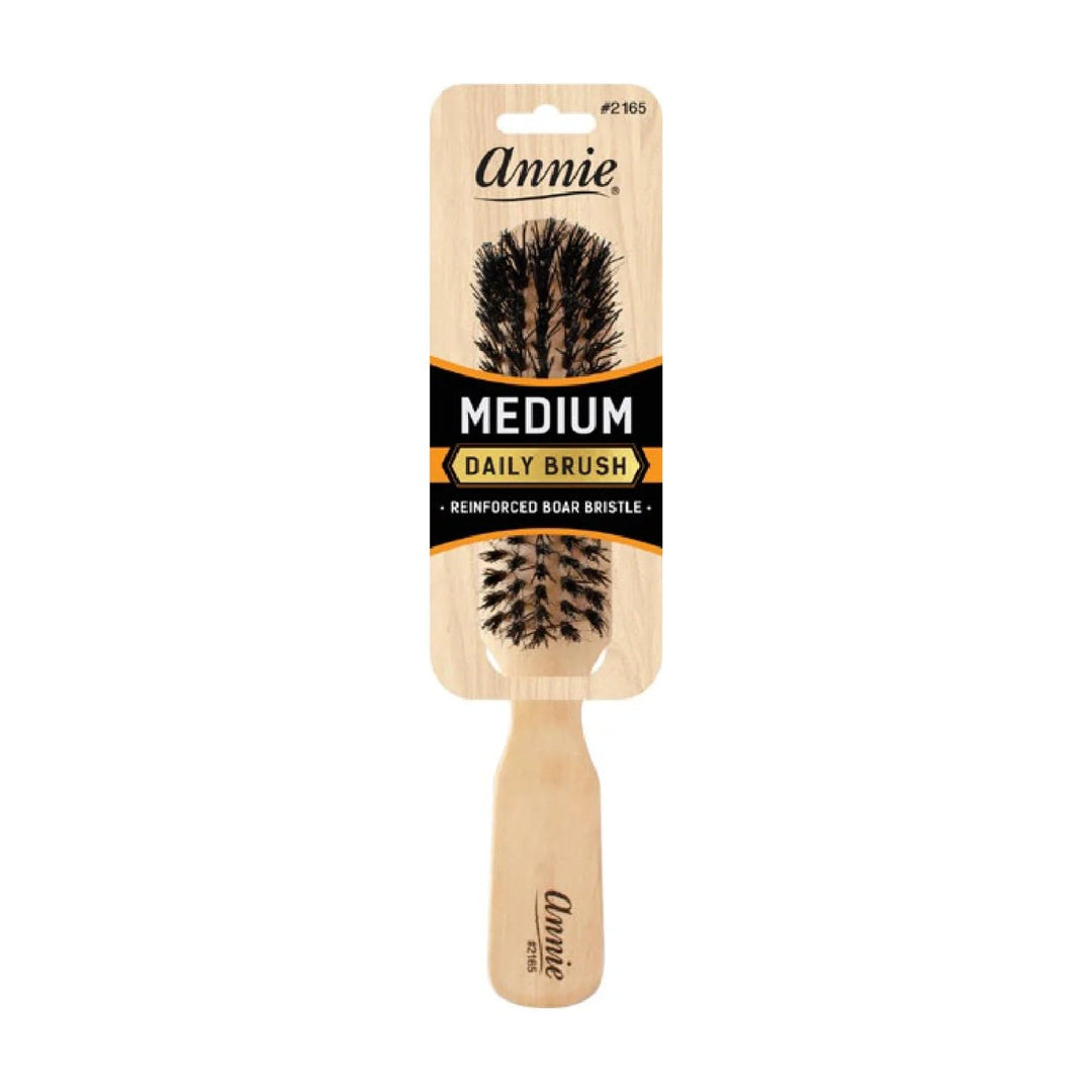 Annie Medium Bristle Wooden Brush - Natural Boar Bristle (#2165) by Annie