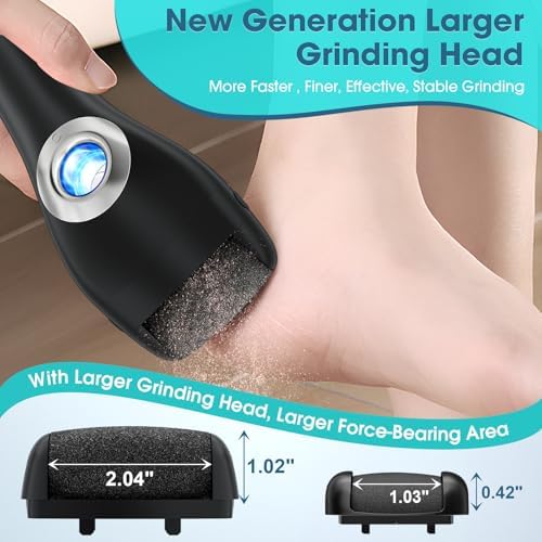 Foot Scrubber Callus Remover for Feet - with Holder & RingLight, Portable Pedicure Kit Foot File Callus Remover, Waterproof Professional Pedicure Tool Foot Care for Deadskin Hard Cracked Dry Skin