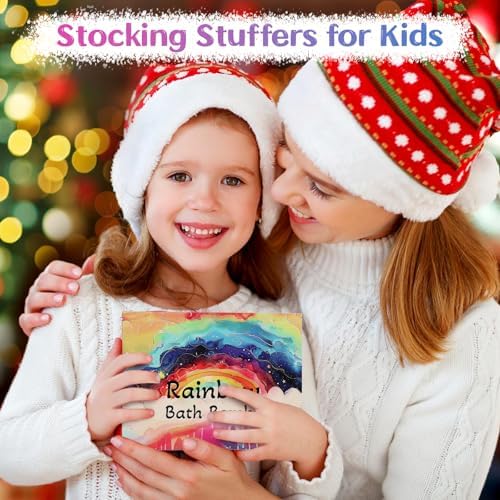 Rainbow Bath Bombs for Kids - 9 Pcs Handmade Natural Kids Bath Bombs, Organic Bubble Bath for Girls, Birthday Gifts for Kid