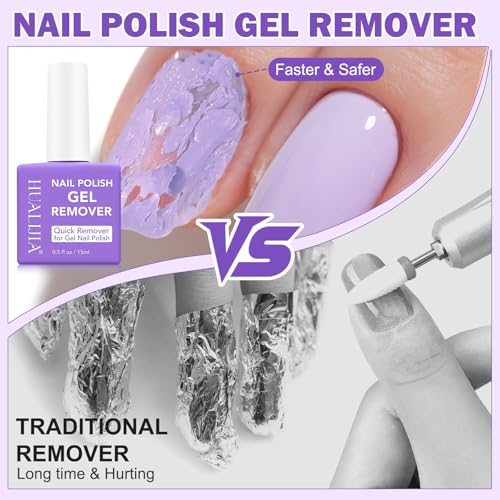 2 Pack Gel Nail Polish Remover Kit, Gel Polish Remover for Nails - Quickily and Easily Removes Gel Nail Polish at Home in 2-5 Mins - No Need for Foil, Soaking or Wrapping,15ml