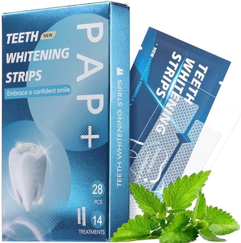 Teeth Whitening Strips - 28 Whitening Strips for Teeth Sensitive, Professional, Fast Remove Smoking, Coffee, Wine Stains, Teeth Whitening Kit Pack of 14 Non-Slip Strips Treatments