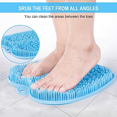 BESKAR Larger Foot Scrubber Mat with Non-Slip Suction Cups- Cleans, Smooths, Exfoliates & Massages Without Bending, Circulation & Soothes Tired Feet, Great for Shower or Bathtub