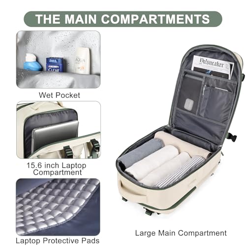 coofay Large Travel Backpack For Women Men Airline Approved Carry On Backpack Flight Approved Waterproof Sports Luggage Backpack Casual Daypack Hiking Backpack