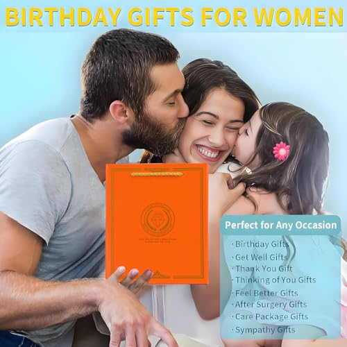 Birthday Gift Set for Women - Luxury Self-Care Fantasy Box for Her, Mom, Wife, Sister, Teen Girls - Valentine's/Mother's Day/Get Well Soon Gift(Lucky Orange)