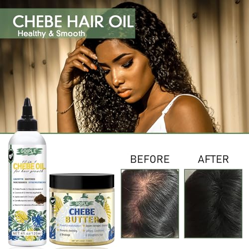 Natural Chebe Hair Oil for Hair Growth Chebe Oil Moisturizer for Scalp, African Chebe Powder for Hair Growth Stronger, Thicker, Longer Hair, 10 in 1 Chebe Hair Growth Oil Braid Bonnet for Sleeping