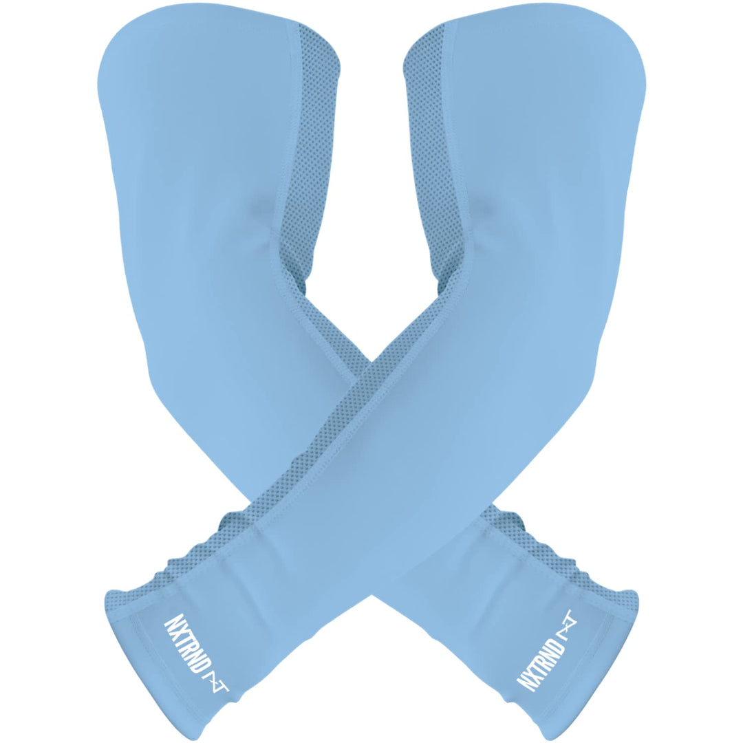 Nxtrnd Air-TEK Arm Sleeves, Breathable Football Arm Sleeves, Compression Arm Sleeves for Men, Sold as a Pair (Medium, Columbia Blue)