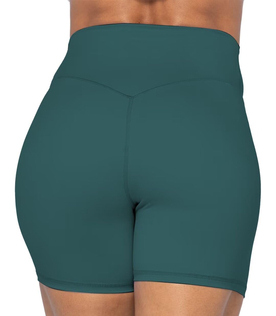 Sunzel No Front Seam High Waist Biker Shorts for Women, Squat Proof Yoga Workout Gym Bike Shorts 5" Forest Green X-Small