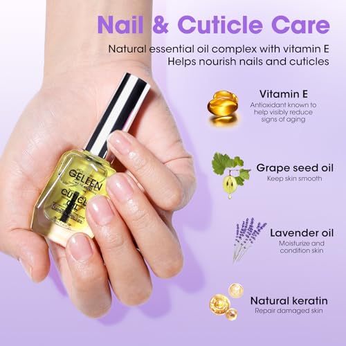 Gellen Gel Nail Polish Remover Kit, Gel Polish Remover for Nails with Liquid Latex Tape Cuticle Oil and Manicure Tools, Quick & Easy Gel Remover in 3-5 Minutes, No Soaking Or Wrapping